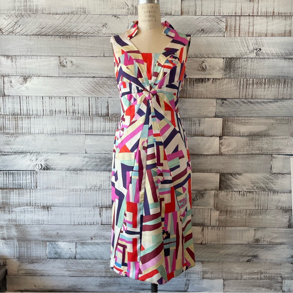 CHANEL Multicolor Abstract Midi Dress